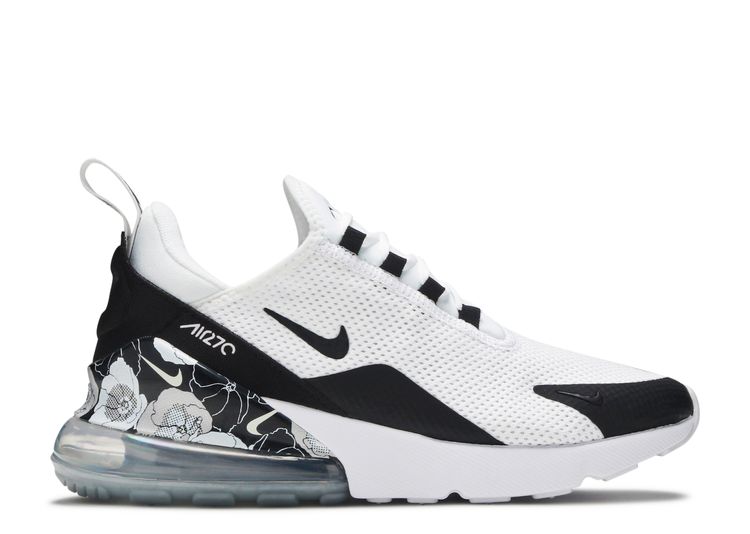 black and white floral air max 270