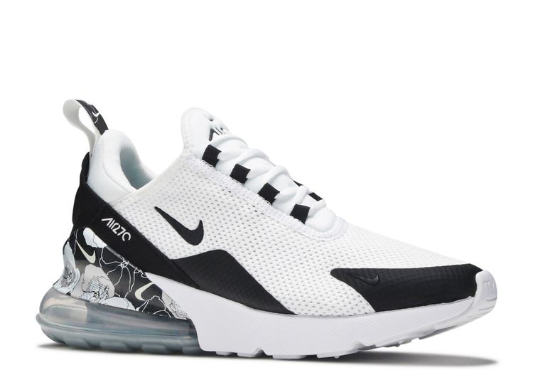 black and white floral air max 270