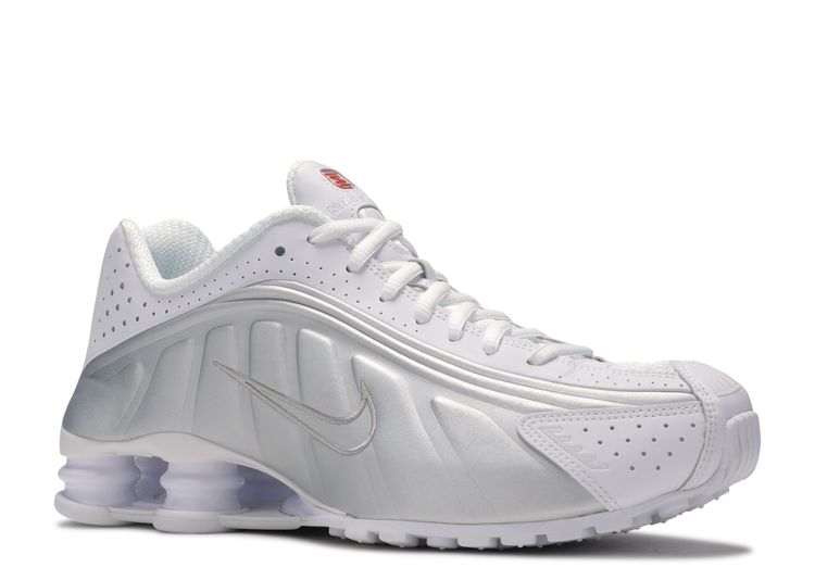 nike shox r4 white metallic silver