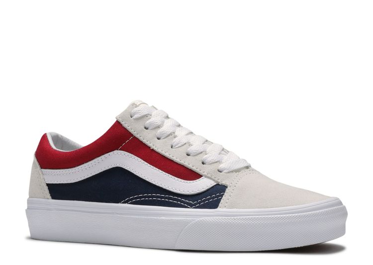 come across Stand up instead setup Old Skool 'Retro Block' - Vans - VN0A38G1QKN - white/red/blue | Flight Club
