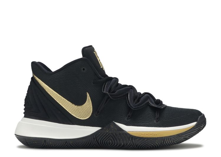 kyrie irving black and gold shoes