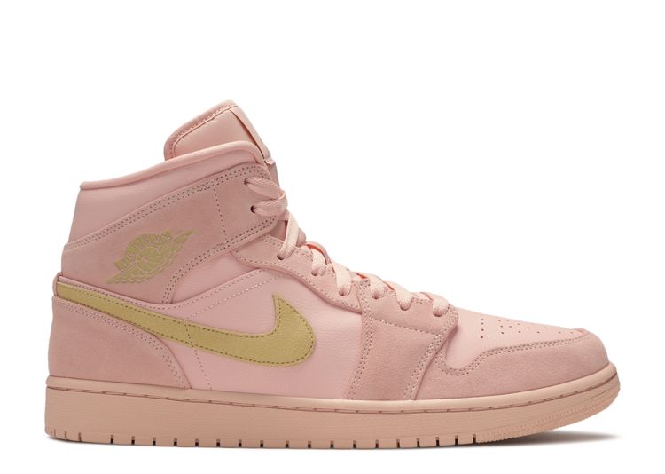 pink white and gold jordans