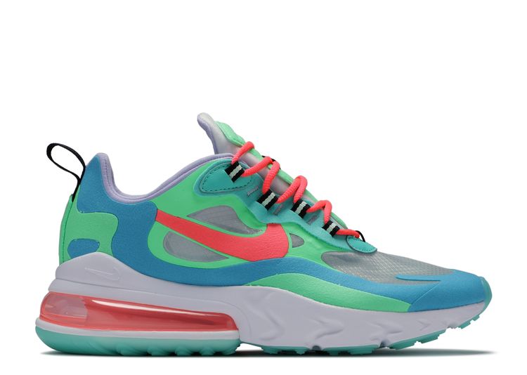 Nike White Green And Blue Air Max 270 React Sneakers
