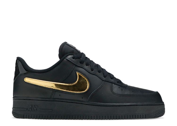 nike air force 1 black with gold