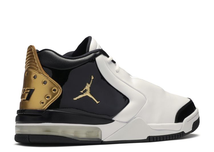 jordan air big fund premium white metallic gold black men's basketball shoes