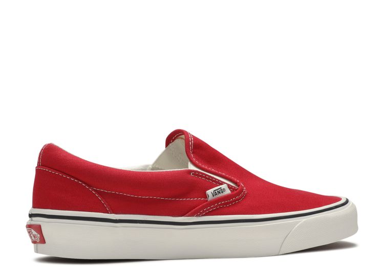 vans racing red slip on