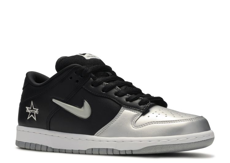nike dunks metallic silver