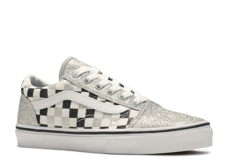 glitter checkered old skool vans