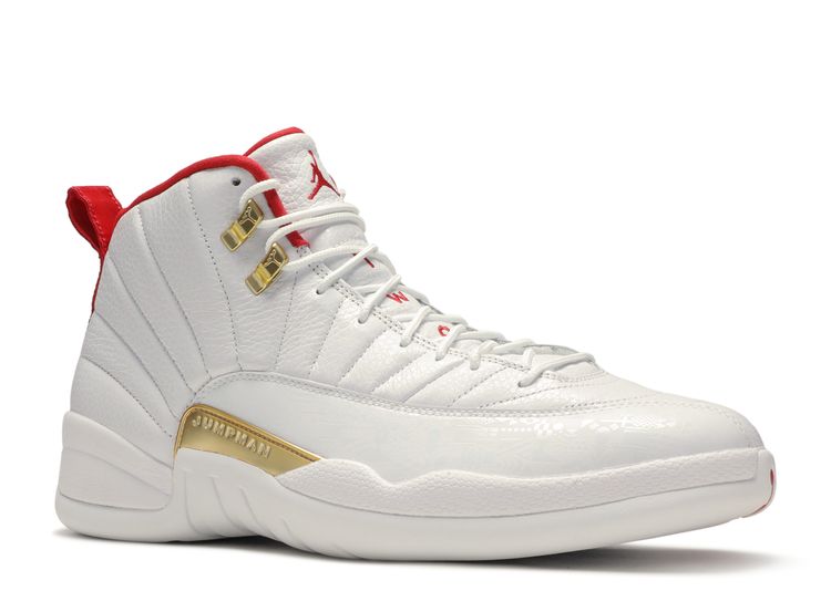 jordan retro 12 red and white and gold