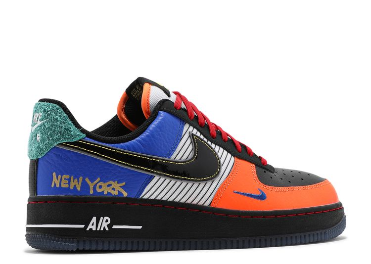 Nike Air Force 1 Low White Orange Blue Black Size 7.5