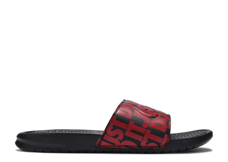 nike flip flops red and black