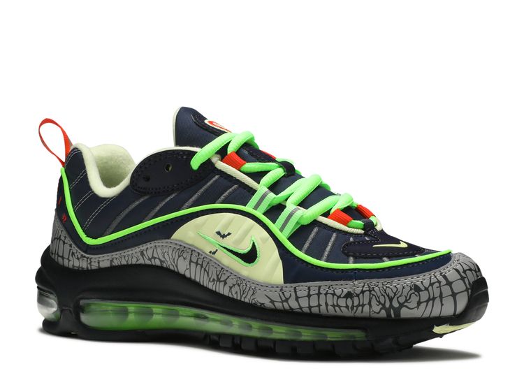 Air Max 98 GS Nike - CT1171 001 - gridiron/black/obsidian/luminous green | Flight Club