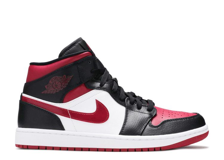 black white red jordan 1 mid