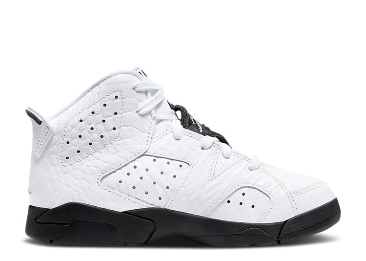 jordan retro 6 white black alligator