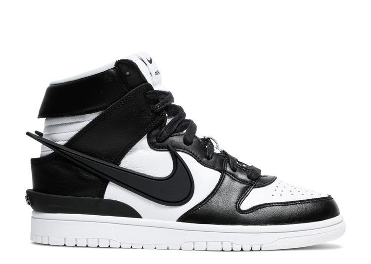 white and black high top nikes