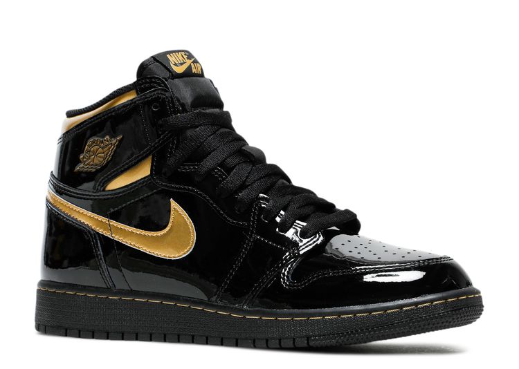 air jordan 1 retro black metallic gold