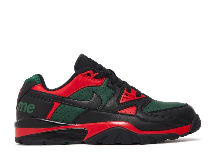 Supreme X Air Cross Trainer 3 Low 'Black Gorge Green' - Nike - 001 - black/black/gorge red | Flight Club