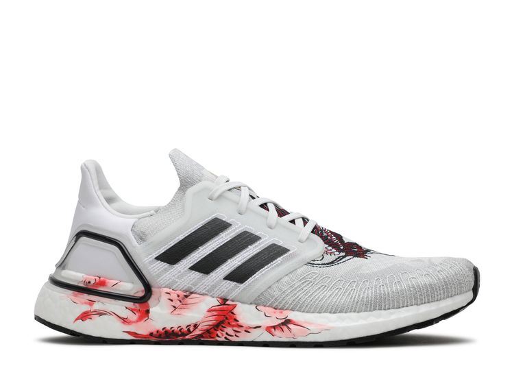 Peave By the way Beak UltraBoost 20 'Chinese New Year Grey Floral' - Adidas - FW4314 - crystal  white/core black/solar red | Flight Club