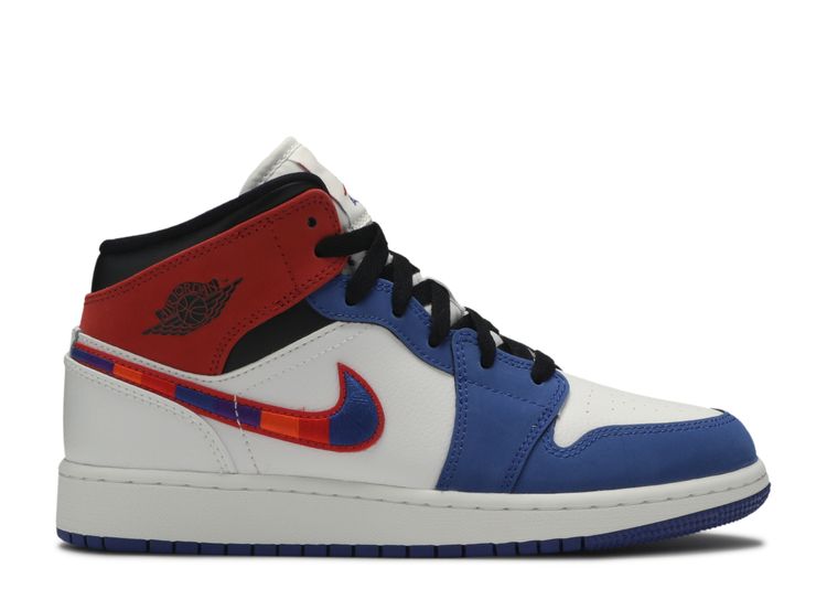red blue and white air jordan 1