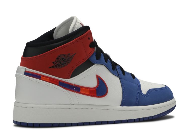 air jordan 1 mid se red and blue