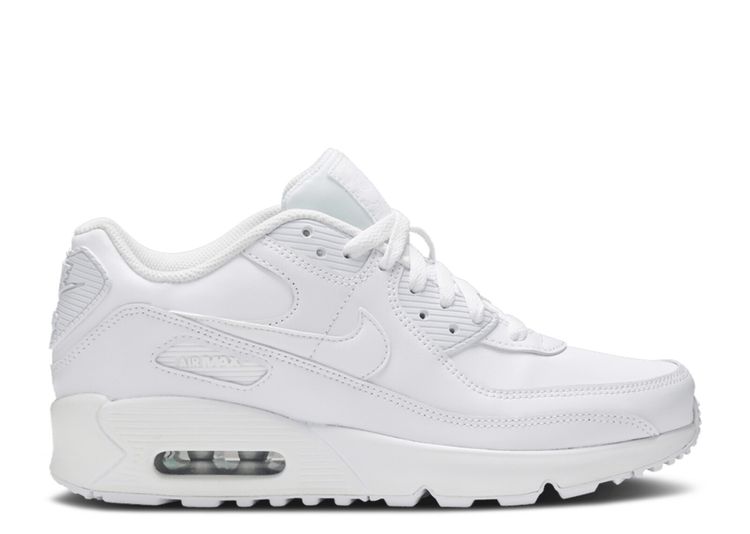 Air Max 90 Leather GS 'White' - Nike - CD6864 100 - white/white ...