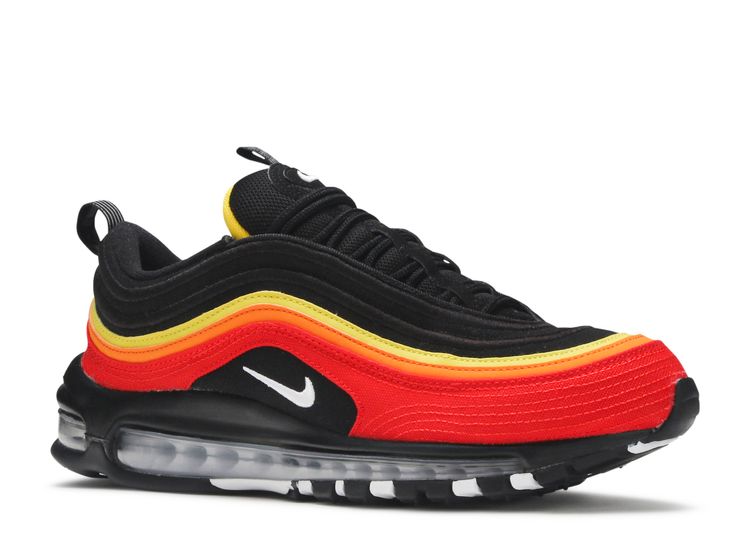 air max 97 all black red tick