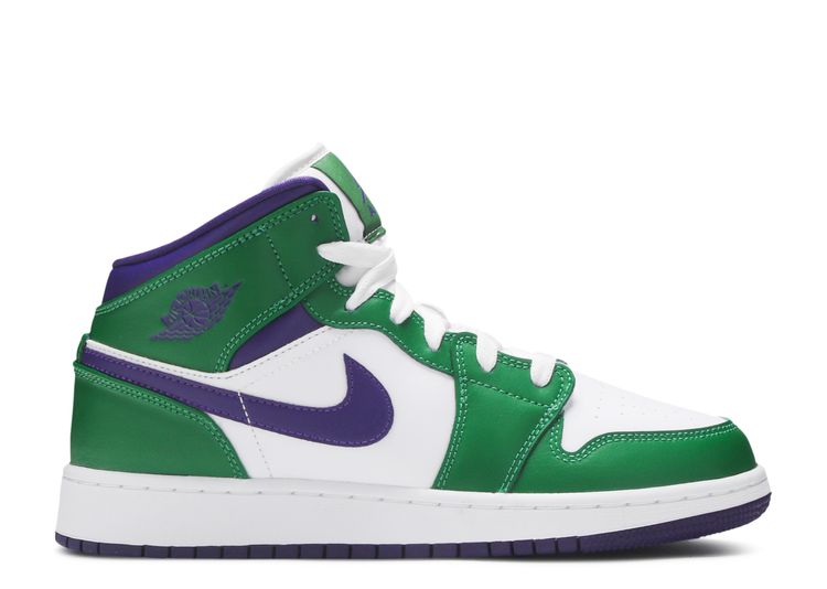 Jordan 1 Mid GS 'Hulk' - Air Jordan - 554725 300 - aloe verde/court purple/white | Flight Club