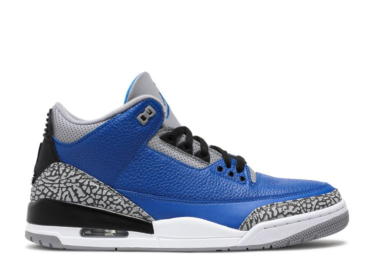 blue jordan threes