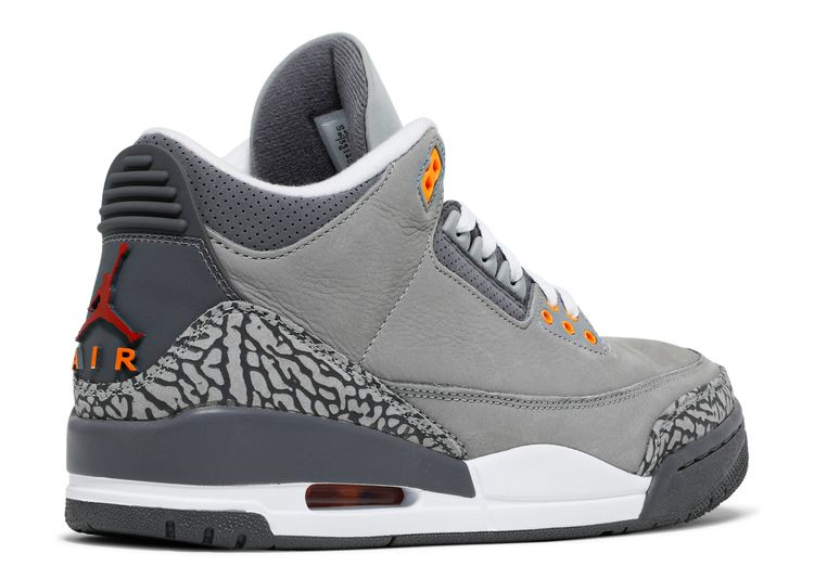 grey and orange jordan 3s
