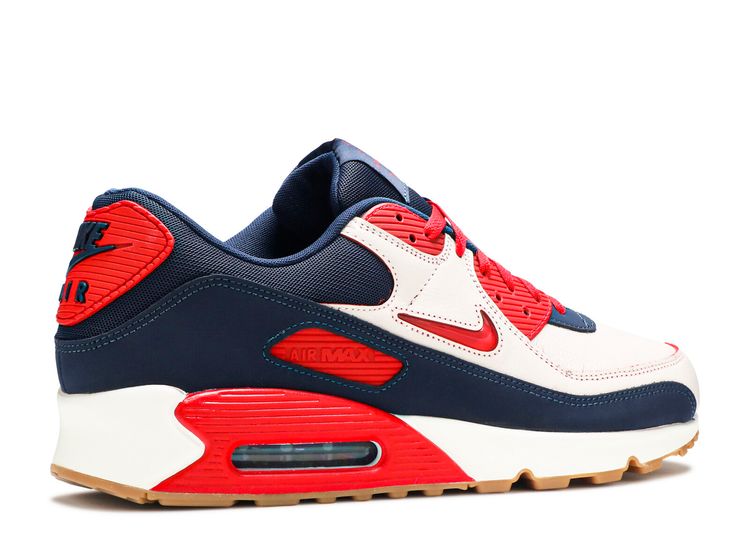 NIKE AIR MAX 90 RED WHITE BLUE – Live-kickz