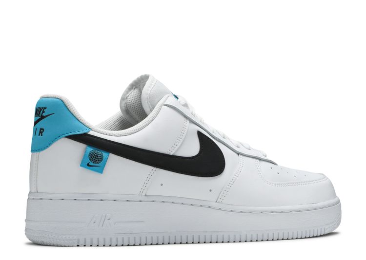 Nike Air Force 1 07 White/Black/Blue Fury Men's Shoes, Size: 8.5