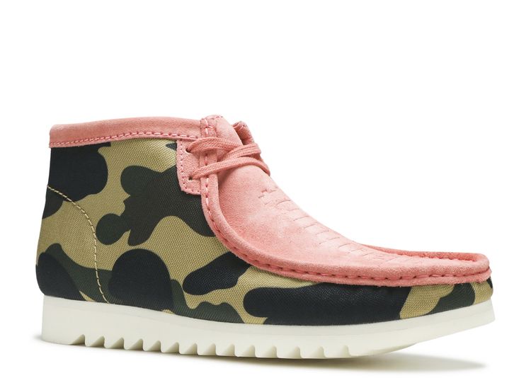 bape wallabee boot pink combi