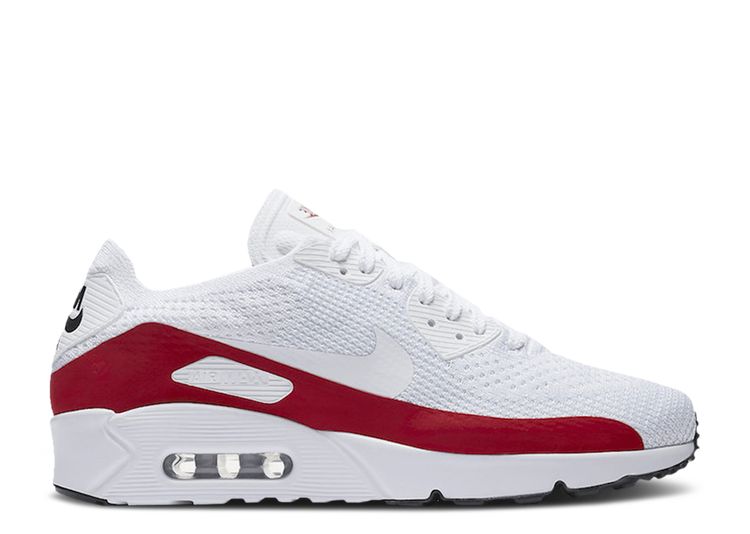 Air Max 90 Ultra 2.0 Flyknit 'White Red' - Nike - 875943 102