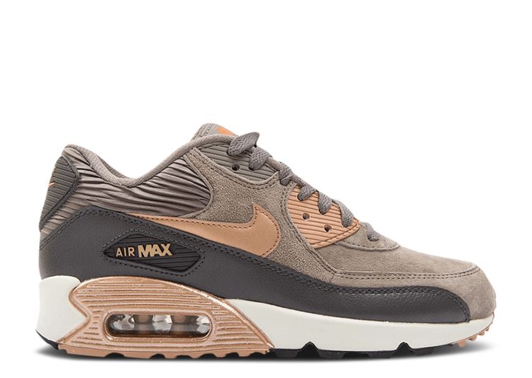 nike w air max 90 leather iron and metallic red bronze