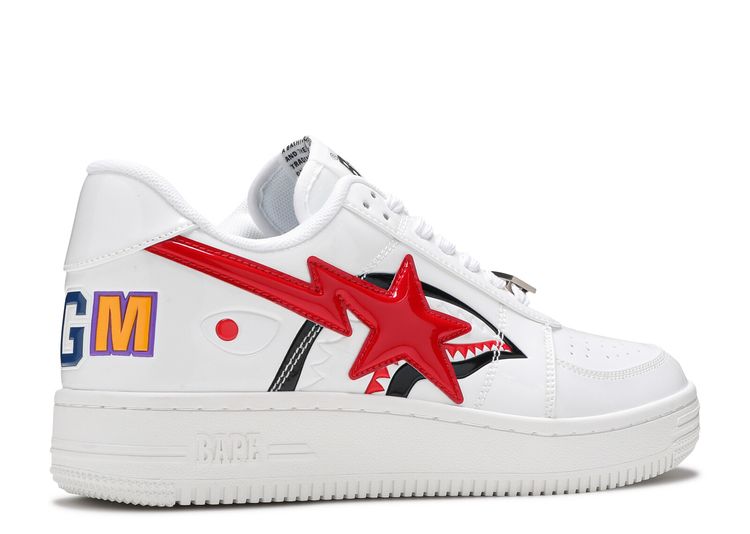 Bapesta Low 'White Shark Face' - BAPE - 1F30291002 - white/red/black ...