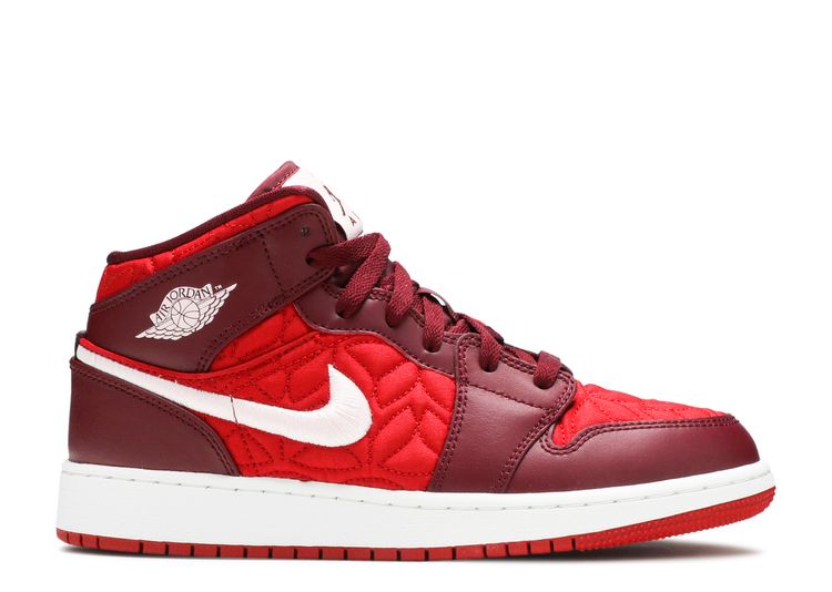 Air Jordan 1 Mid SE GS 'Red Quilted 
