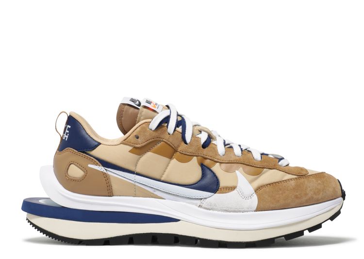 Nike x Sacai Tricolor Leather and Fabric VaporWaffle Sesame Blue Void  Sneakers Size 42 Nike x Sacai