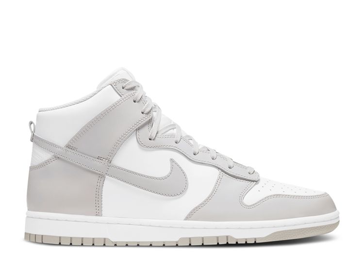 white and grey nike dunk high