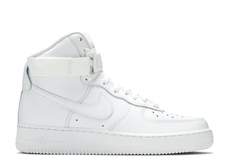 nike air force one high top in all white