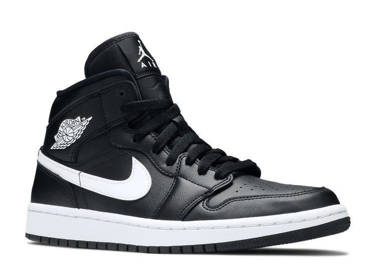 Wmns Air Jordan 1 Mid 'Black White' - Air Jordan - BQ6472 011