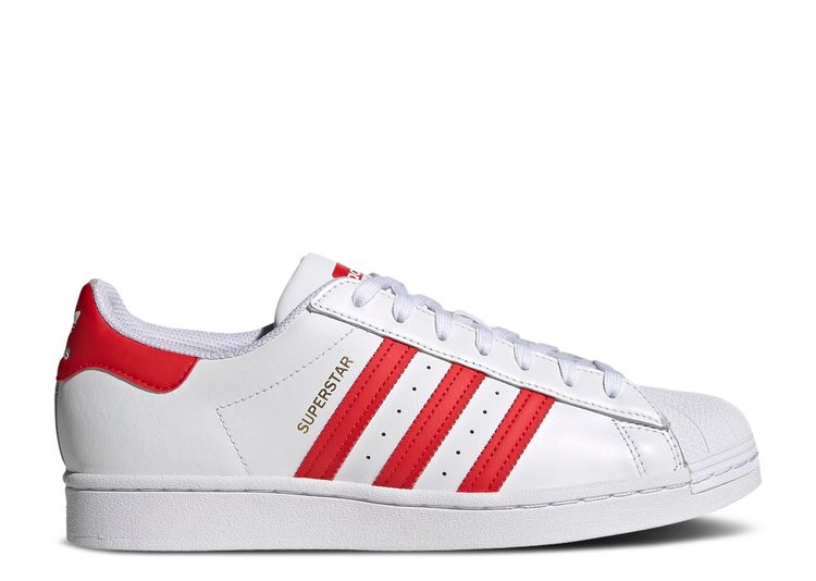 Superstar 'White Vivid Red' - Adidas - H68094 - cloud white/vivid red ...