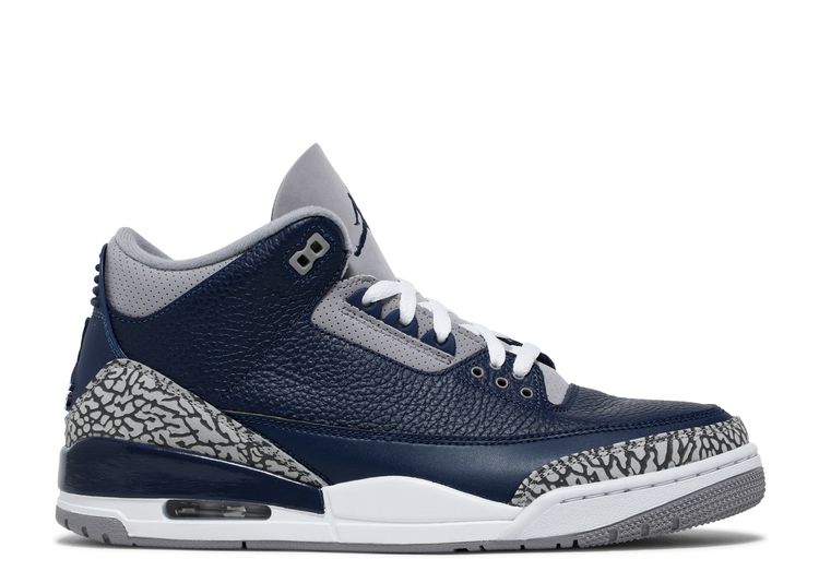 black and blue jordan 3s