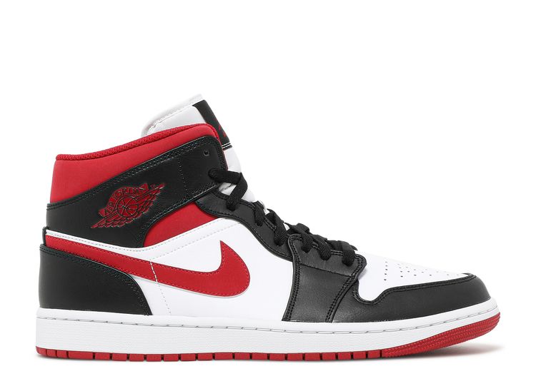 Air Jordan 1 Mid 'Black Gym Red' - Air Jordan - 554724 122 - white/gym  red/black | Flight Club