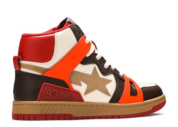 Bape Sta 93 HI 'Red Orange Light Sand'