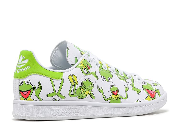 adidas Originals Stan Smith X Kermit White Shoes Muppet Sneakers Boys 4 ...