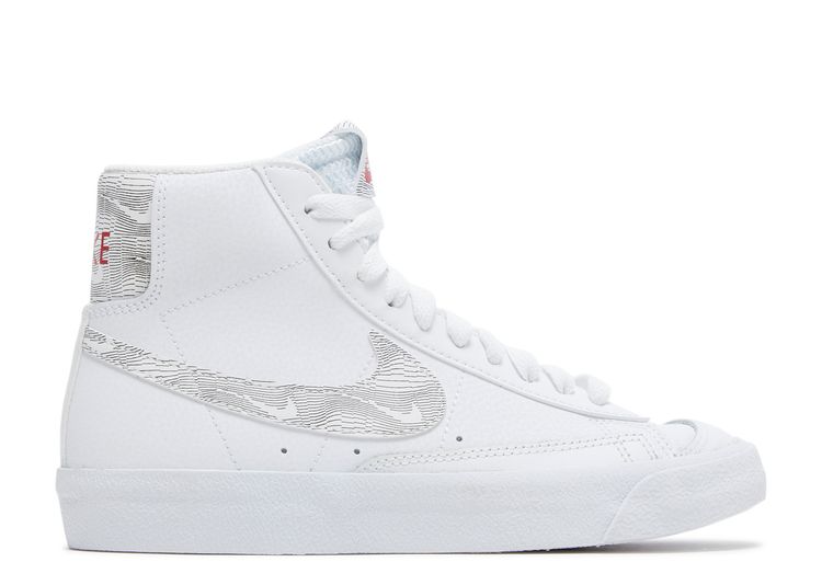 Blazer Mid '77 GS 'White Logo Print' - Nike - DJ4624 100 - white/university  red/black | Flight Club