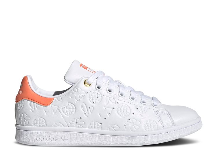 Wmns Stan Smith 'Embossed Graphics White Semi Coral' - Adidas