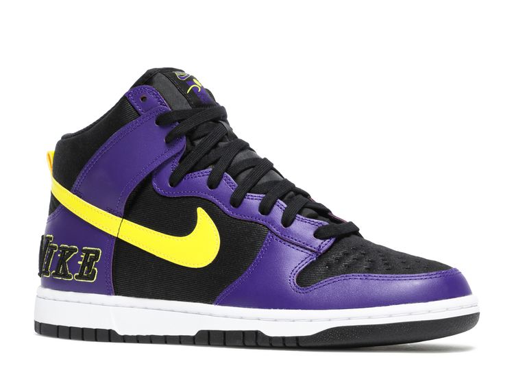 Dunk High Premium EMB 'Lakers' Nike - 001 - black/opti yellow/court purple/white | Flight Club