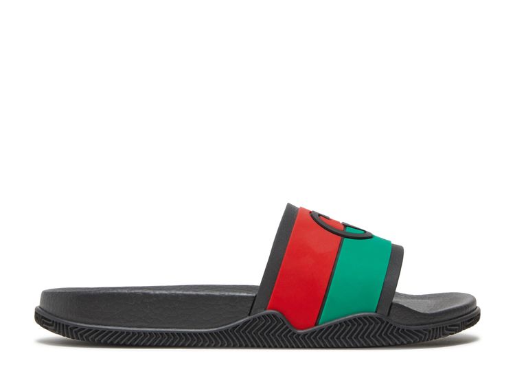 Gucci Slide 'Interlocking G Black Red Green' - Gucci - 655265 JFA00 ...