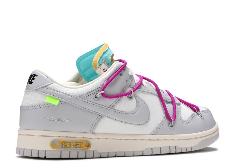 White X Dunk Low 'Lot 21 Of 50' - Nike - DM1602 100 - sail/neutral grey/hyper violet | Flight Club